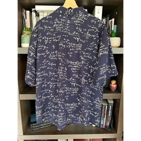 🐿️ Vintage Judy Tops Blue & White With Gold Pearl Buttons Made In USA 42 (Med) - Picture 2 of 6